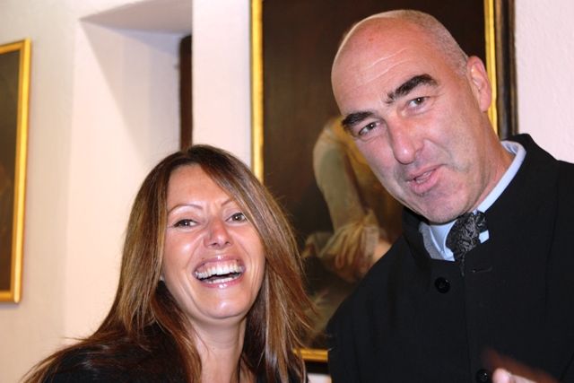 Florence con Helmuth presidente Wine Festival di Merano