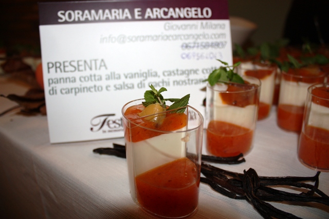 la divertente panna cotta con cchi e castagne di Sora Maria e Arcongelo