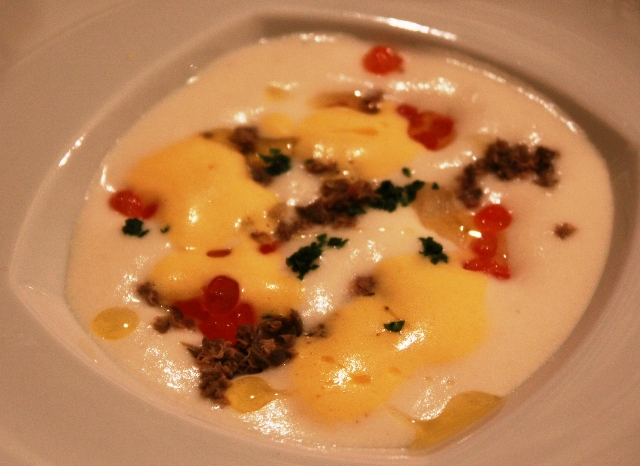 crema di patate e uovo, piatto di Bartolini