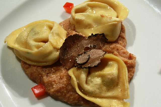 il piatto di Alberto Vitale della Locanda 1711: tortelli di luccioperca