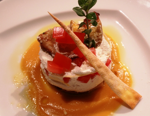 lasagnetta con ricotta e vellutata di zucca gialla, di Ciro