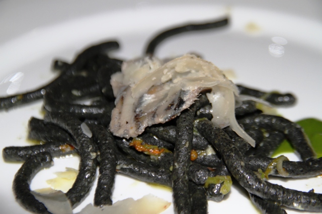 Passatelli con alici e pecorino e fiori di zucca