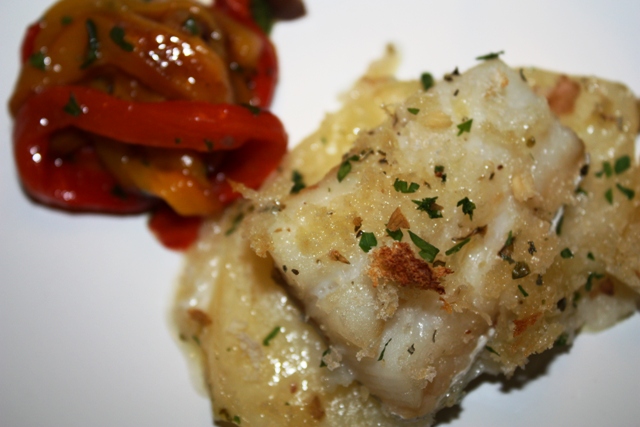 baccala4 baccalà "mollicato" con peperoni in tortiera